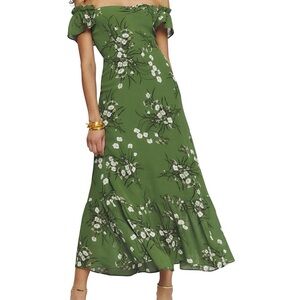 Reformation Butterfly Dress in Lomita Green Floral – Size 0